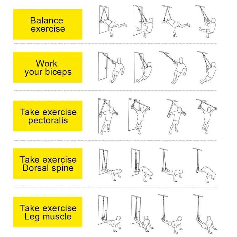 Sistema de treinamento de suspensão resistente para treinamento de peso Cardio Cross-Training e treinamento de resistência Treinamento de resistência em casa
