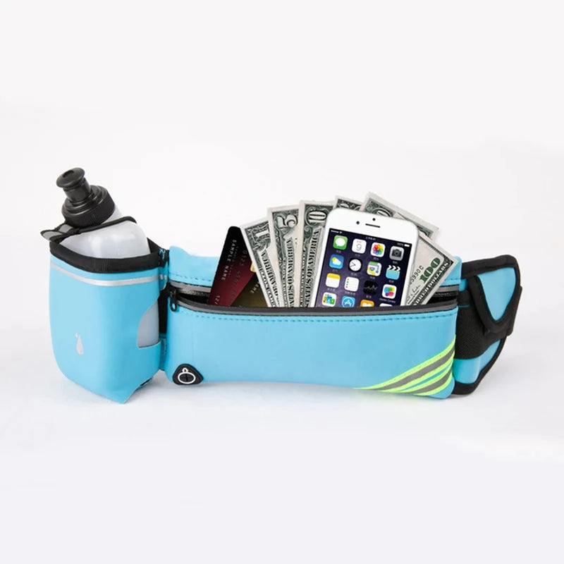Correndo saco de cintura esportes fanny pacote das mulheres dos homens cinto saco telefone hidratação mochila à prova dwaterproof água correndo acessórios água