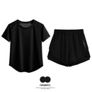 Drur 2 pçs conjunto de ginásio feminino verão roupas esportivas 2 peça manga curta camisa esportiva shorts define jogging terno feminino agasalho novo