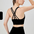 Novo verão sexy sutiãs esportivos mulheres colete de fitness esportes topo cruz volta yoga sutiã correndo fitness respirável à prova de choque sutiã de yoga