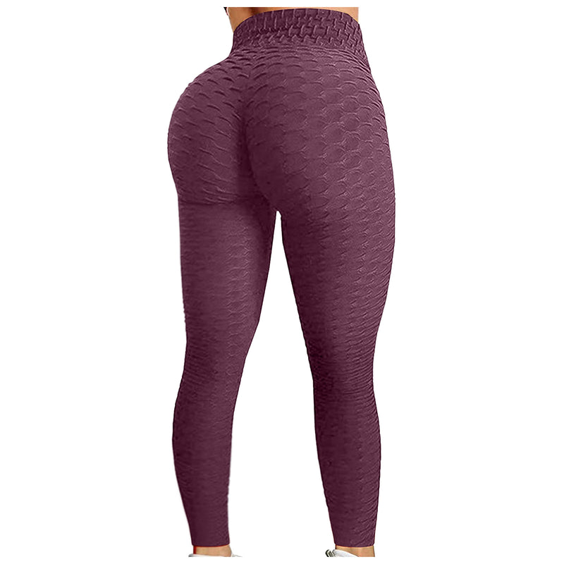 Mulheres cintura alta queimado calças de ioga, bolha hip levantamento, exercício, dança calças, ginásio Fitness, corrida esportes