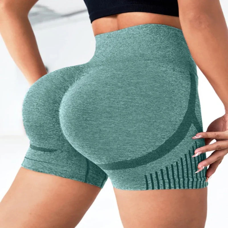 Leggings de yoga europa e os estados unidos sem costura alta elástica cintura alta secagem rápida lazer esportes yoga wear shorts para mulher