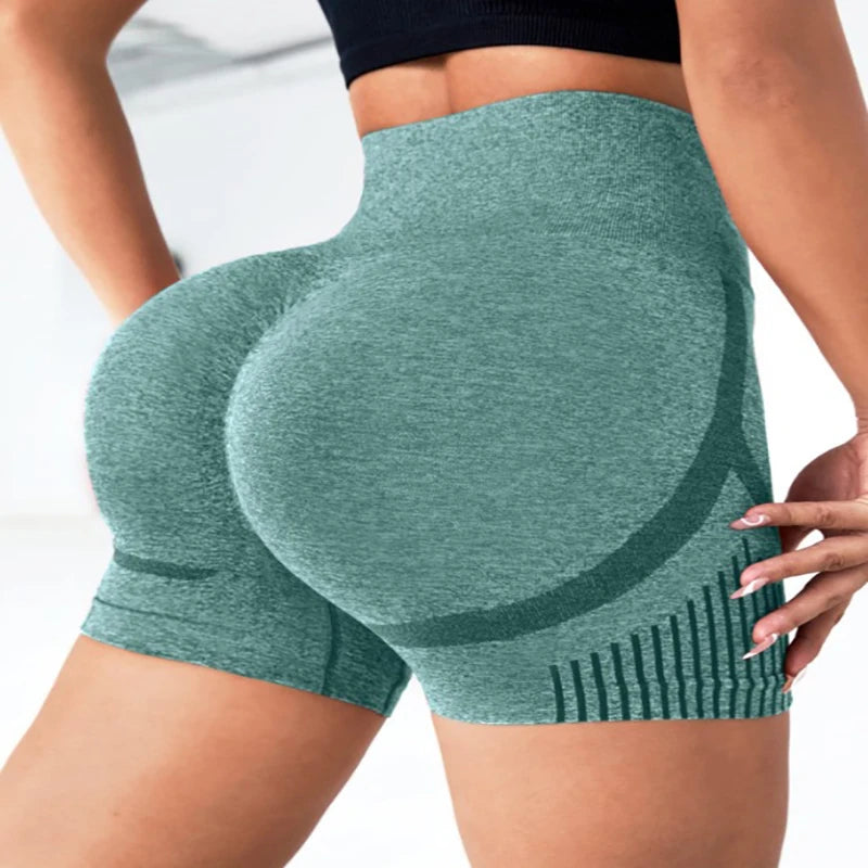 Leggings de yoga europa e os estados unidos sem costura alta elástica cintura alta secagem rápida lazer esportes yoga wear shorts para mulher