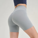 SOISOU Shorts femininos de nylon, academia, yoga, leggings, cintura alta, elástico, apertado, respirável, sem linhas estranho, shorts de ciclismo femininos