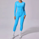 Macacão de yoga de uma peça feminino conjunto de manga comprida secagem rápida terno de yoga ginásio terno de treinamento roupas esportivas bodysuits feminino conjunto de fitness