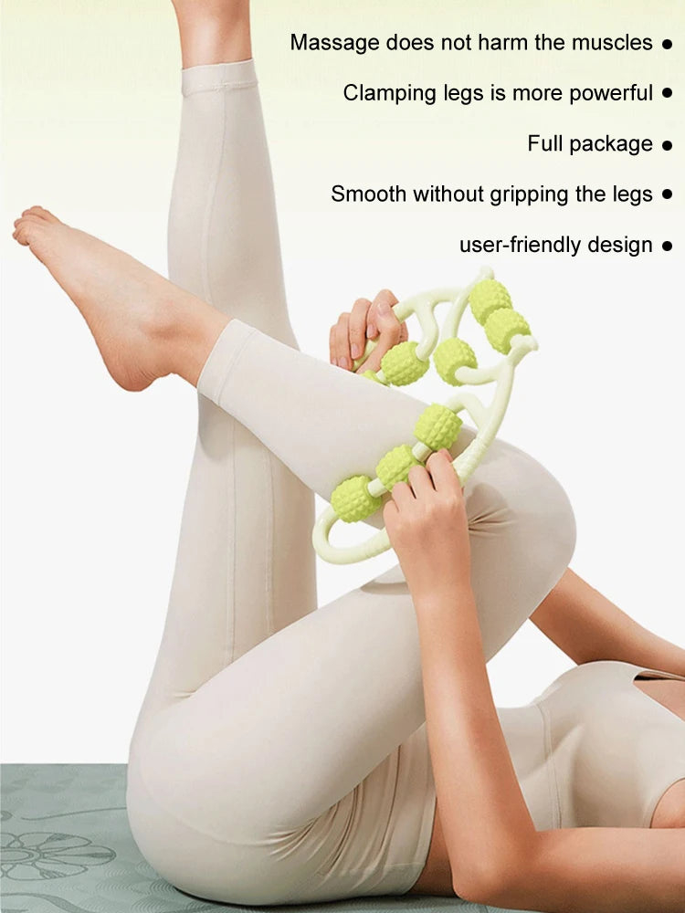 12 rodadas de equipamento de massagem de relaxamento e alongamento muscular de emagrecimento de perna circular, artefato de emagrecimento de perna, braçadeira circular de perna