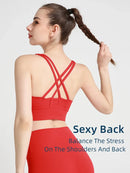 Novo verão sexy sutiãs esportivos mulheres colete de fitness esportes topo cruz volta yoga sutiã correndo fitness respirável à prova de choque sutiã de yoga
