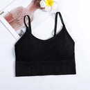 Sem costas roupas esportivas mulher ginásio sutiã esportivo sem costura roupa interior das mulheres alça de ombro ajustável interior acolchoado yoga colete bralette
