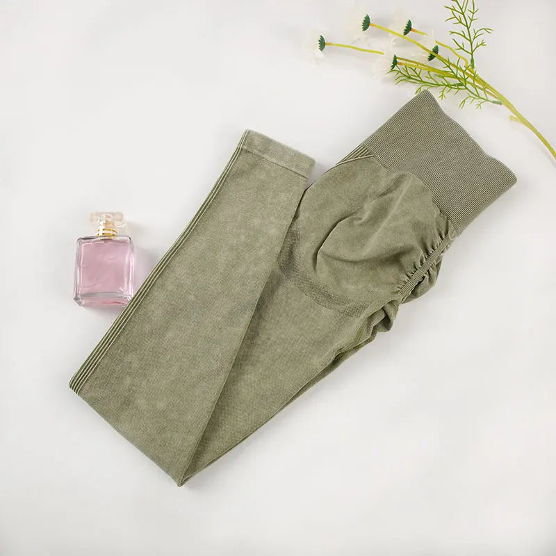 Chrleisure conjunto esportivo de lavagem para mulheres, sem costura, yoga, manga longa, fitness, com levantamento de bunda, leggings de treino, academia