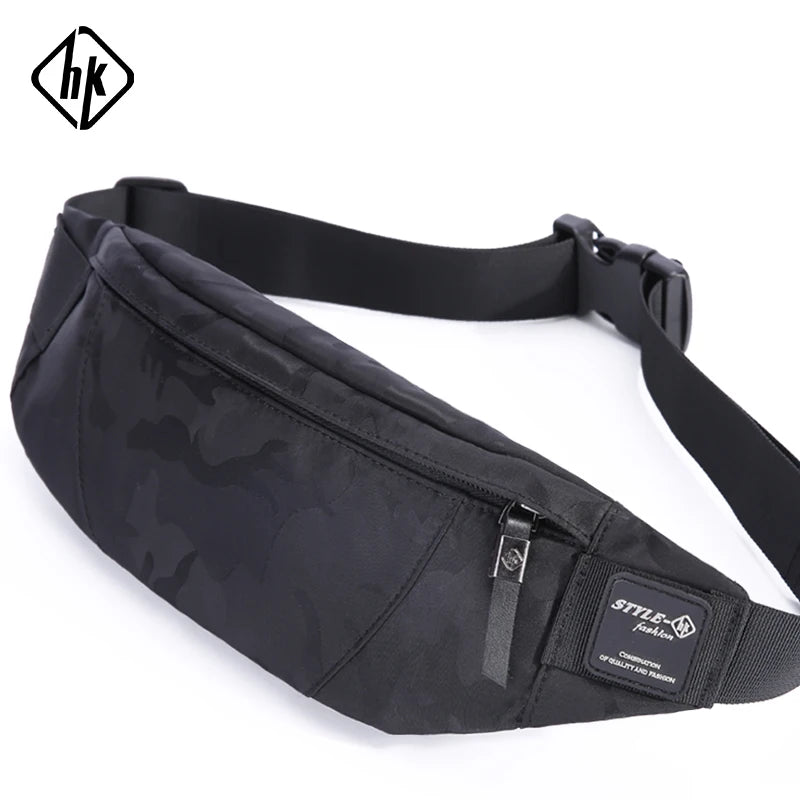 Hcankcan casual à prova dwaterproof água saco de cintura dos homens moda camuflagem bum hip pacote dinheiro telefone fanny saco para mulheres ykk zíper bolsa de ombro