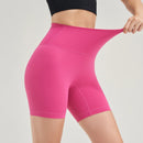 SOISOU Shorts femininos de nylon, academia, yoga, leggings, cintura alta, elástico, apertado, respirável, sem linhas estranho, shorts de ciclismo femininos