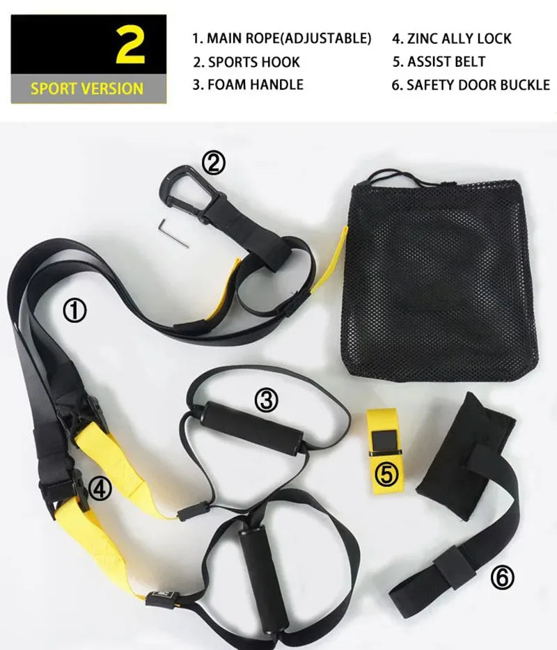 Cinta de treinamento de suspensão ajustável banda de fitness cinta de exercício de peito treinamento de resistência em casa ginásio equipamento de exercício resistência