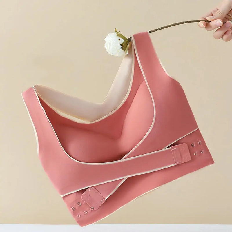 Sutiã esportivo de tecido sem costura de alta elasticidade, suporte confortável, plus size, sutiã esportivo feminino ajustável com design à prova de choque