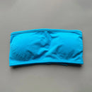 ASHLIMO Sutiã esportivo feminino bandeau sem costas, gola halter, regata de ioga, sem costura, treino, academia, tubo curto