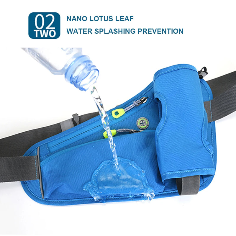 Multifunções Water Bottle Holder Bag, cintura Pack, correia de hidratação, grande capacidade, impermeável, esporte, corrida, ciclismo