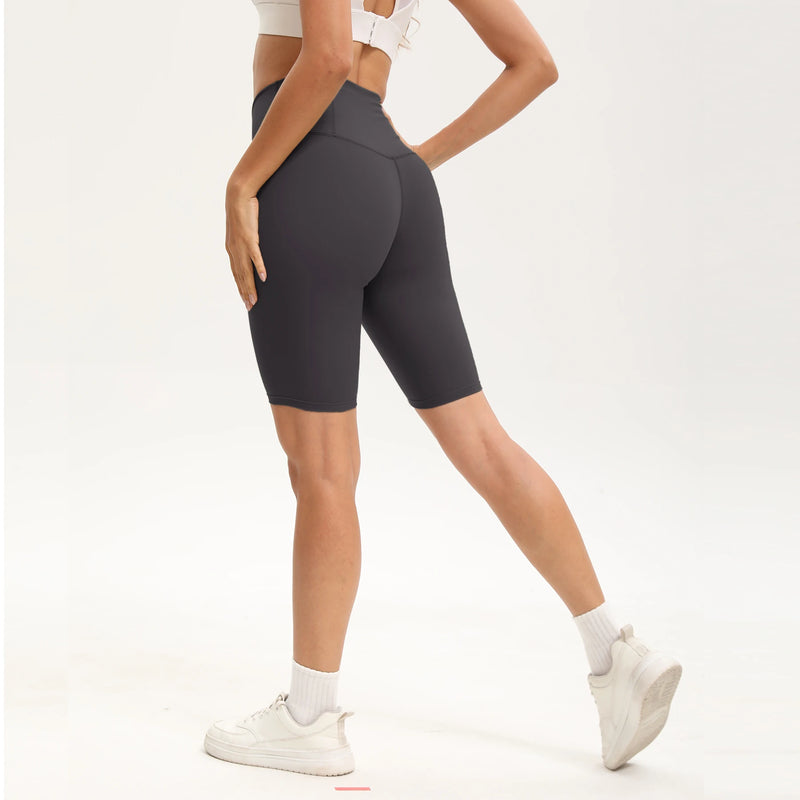 Shorts de treino de fitness feminino cintura alta apertado ciclismo yoga shorts verão respirável calças esportivas de secagem rápida ginásio correndo calças