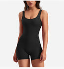 Roupas de ginástica femininas yoga sólido ruched sem costas sem mangas gola quadrada magro sexy macacão ropa deportiva mujer ginásio playsuits