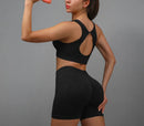 Terno de yoga yoga esportes roupa interior feminina terno de fitness colete correndo esportes yoga shorts conjunto de yoga conjunto de treino