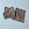 Seamless Yoga Set para Mulheres, Sexy Sutiã Esportivo, Shorts de Cintura Alta, Roupa de Ginásio, Terno sem mangas Fitness, 2 pcs