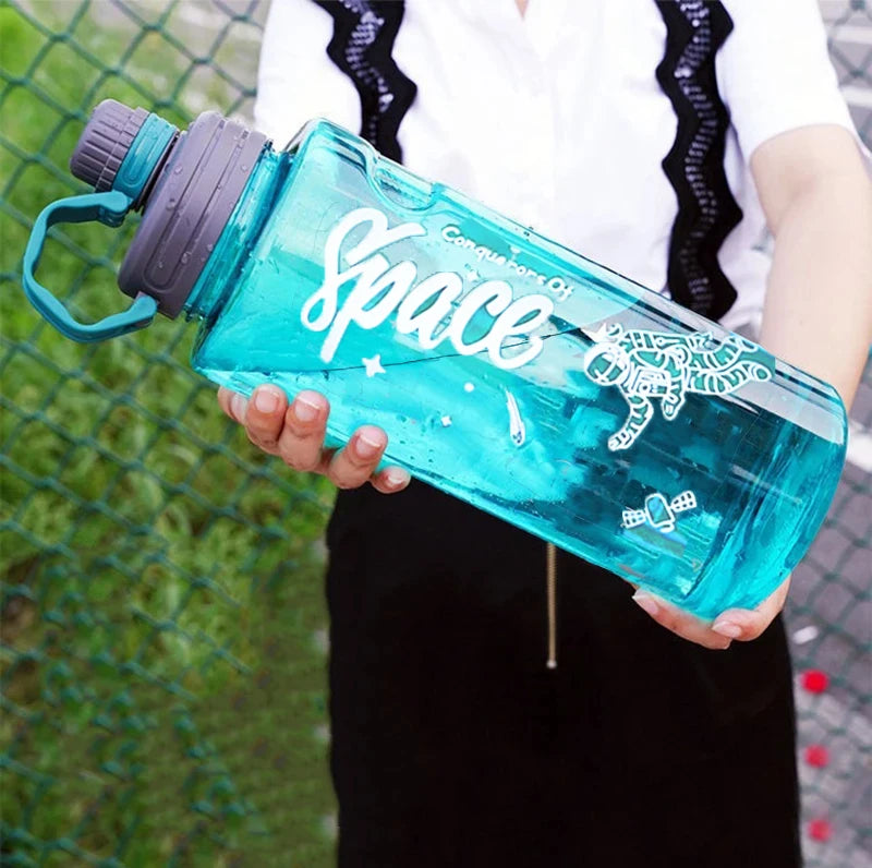 Garrafa de água esportiva de grande capacidade, 2l, 3l, com filtro, copo de água de plástico ecológico, portátil, garrafa de bebida fitness, chaleira sem bpa