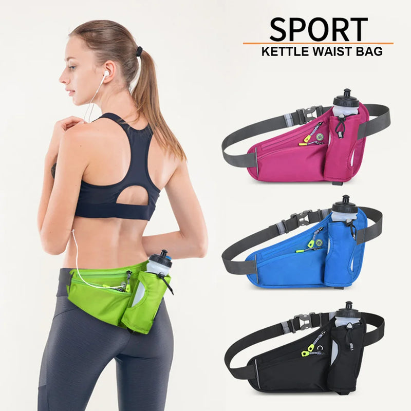 Multifunções Water Bottle Holder Bag, cintura Pack, correia de hidratação, grande capacidade, impermeável, esporte, corrida, ciclismo