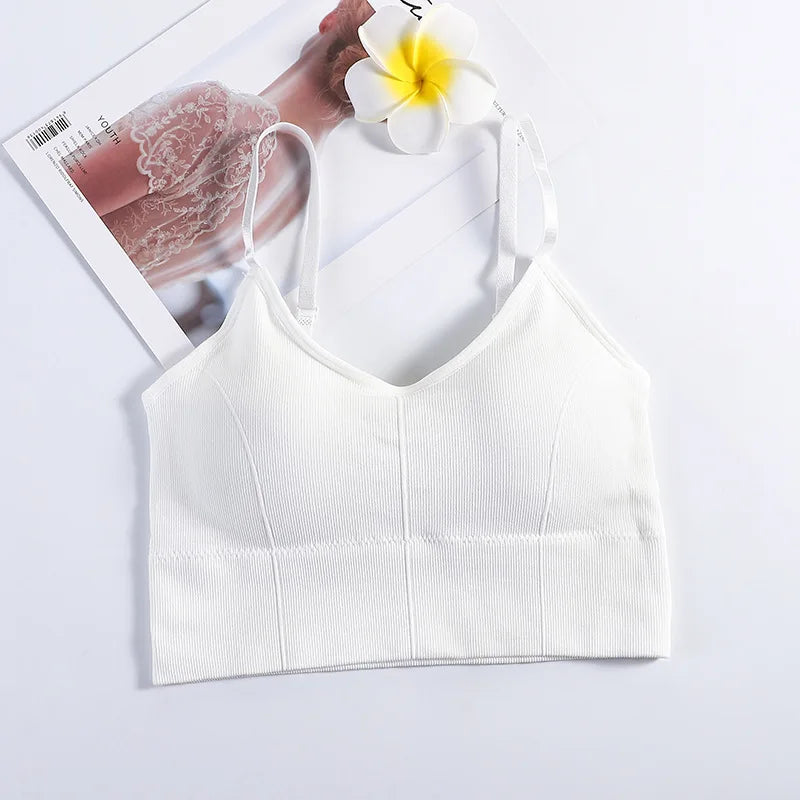 Sem costas roupas esportivas mulher ginásio sutiã esportivo sem costura roupa interior das mulheres alça de ombro ajustável interior acolchoado yoga colete bralette