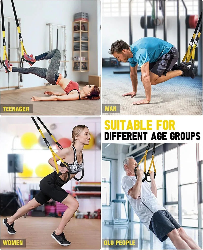 Cinta de treinamento de suspensão ajustável banda de fitness cinta de exercício de peito treinamento de resistência em casa ginásio equipamento de exercício resistência