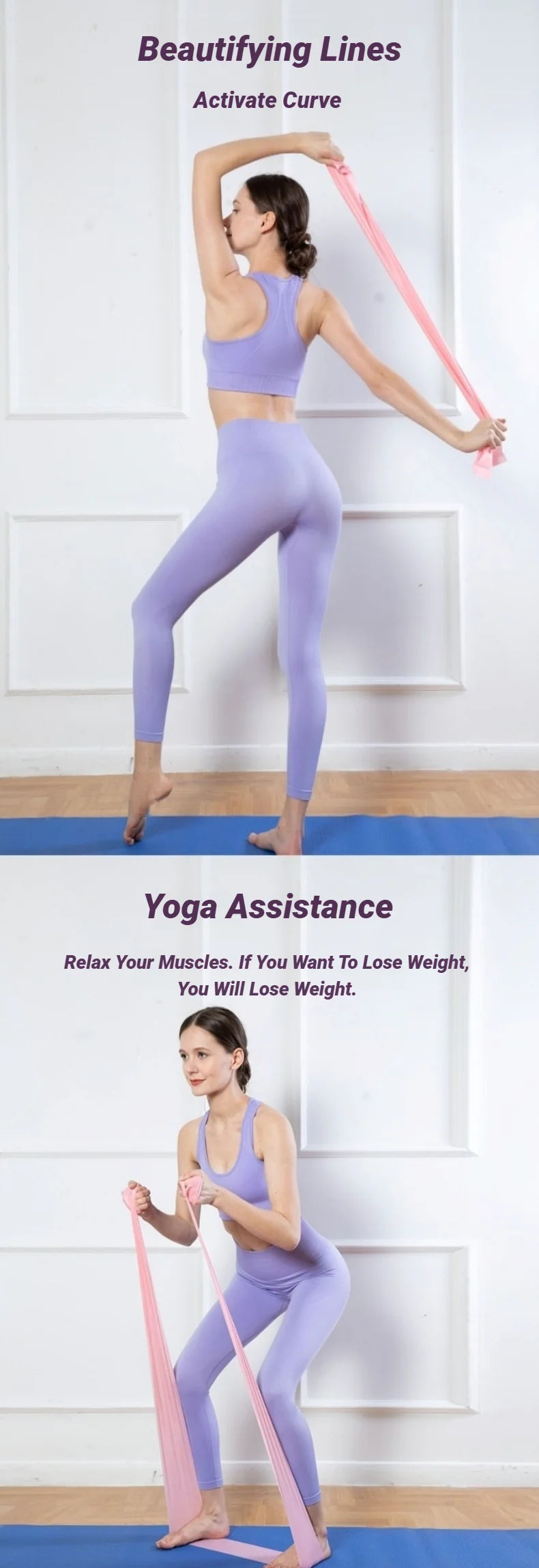 Yoga pilates faixa de resistência portátil esportes fitness treinamento longo estiramento força em casa elástico exercício cinto tensão