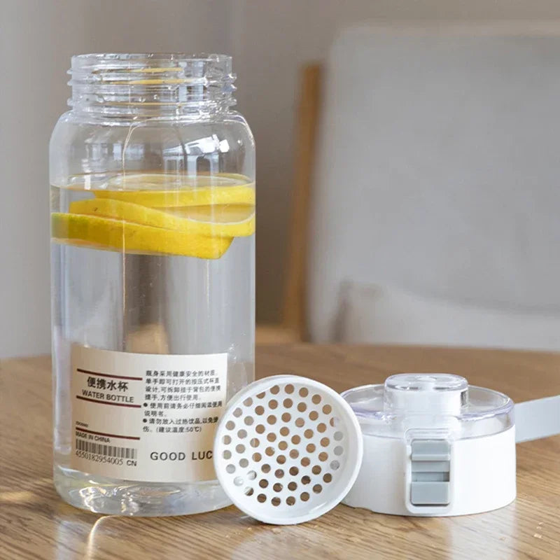 Garrafa de água transparente portátil kawaii, copo de água esportivo, copo prático de plástico, viagem ao ar livre, escritório, garrafa de água essencial]