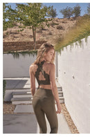 Fubeike calças esportivas sem costura 2024 oco volta sutiã de yoga para mulheres cintura alta fitness ginásio legging treino collants roupas esportivas