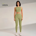 Conjunto de roupas de yoga feminino cintura alta leggings e topo duas peças sem costura roupas de exercício de fitness roupa interior de fitness plus size