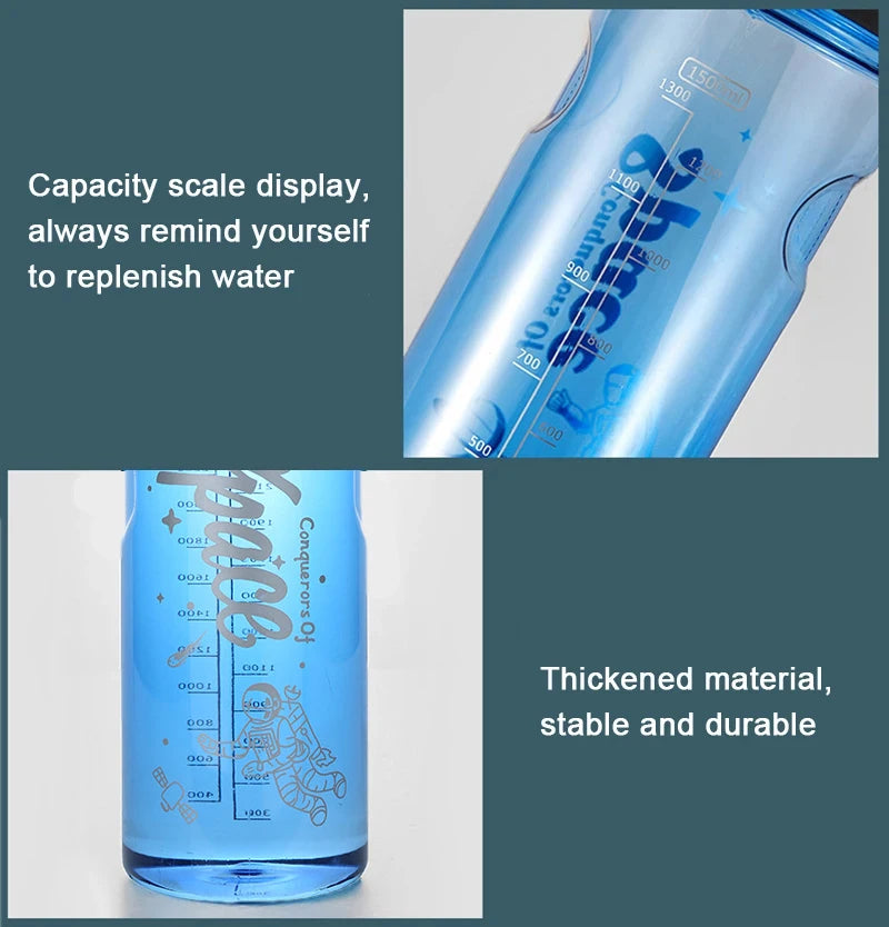 Garrafa de água esportiva de grande capacidade, 2l, 3l, com filtro, copo de água de plástico ecológico, portátil, garrafa de bebida fitness, chaleira sem bpa