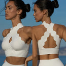 Fubeike calças esportivas sem costura 2024 oco volta sutiã de yoga para mulheres cintura alta fitness ginásio legging treino collants roupas esportivas