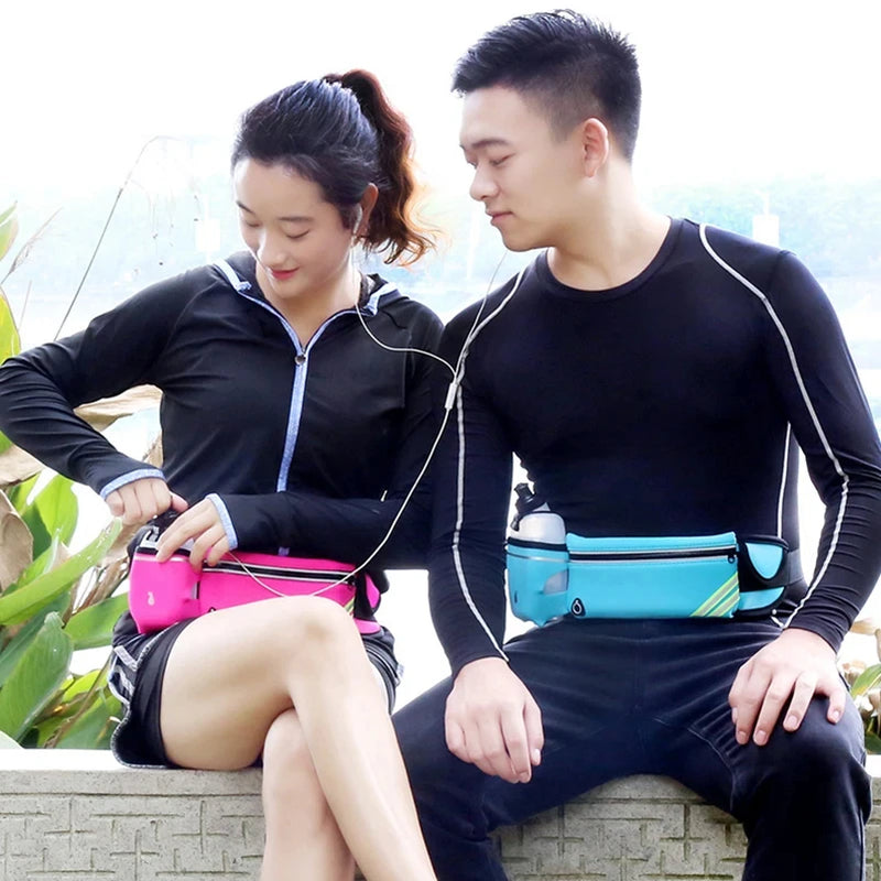 Correndo saco de cintura esportes fanny pacote das mulheres dos homens cinto saco telefone hidratação mochila à prova dwaterproof água correndo acessórios água