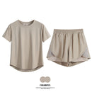 Drur 2 pçs conjunto de ginásio feminino verão roupas esportivas 2 peça manga curta camisa esportiva shorts define jogging terno feminino agasalho novo