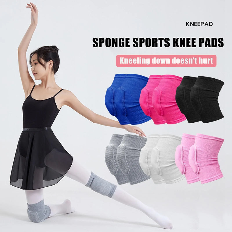 2 pçs esportes compressão joelheiras elástico joelho protetor espessamento esponja joelho cinta suporte para dança treino treinamento