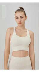 Novo verão sexy sutiãs esportivos mulheres colete de fitness esportes topo cruz volta yoga sutiã correndo fitness respirável à prova de choque sutiã de yoga