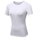 Camisa de compressão feminina manga curta atlético yoga correndo camiseta verão ginásio treino secagem rápida elástico camisetas topos baselayer