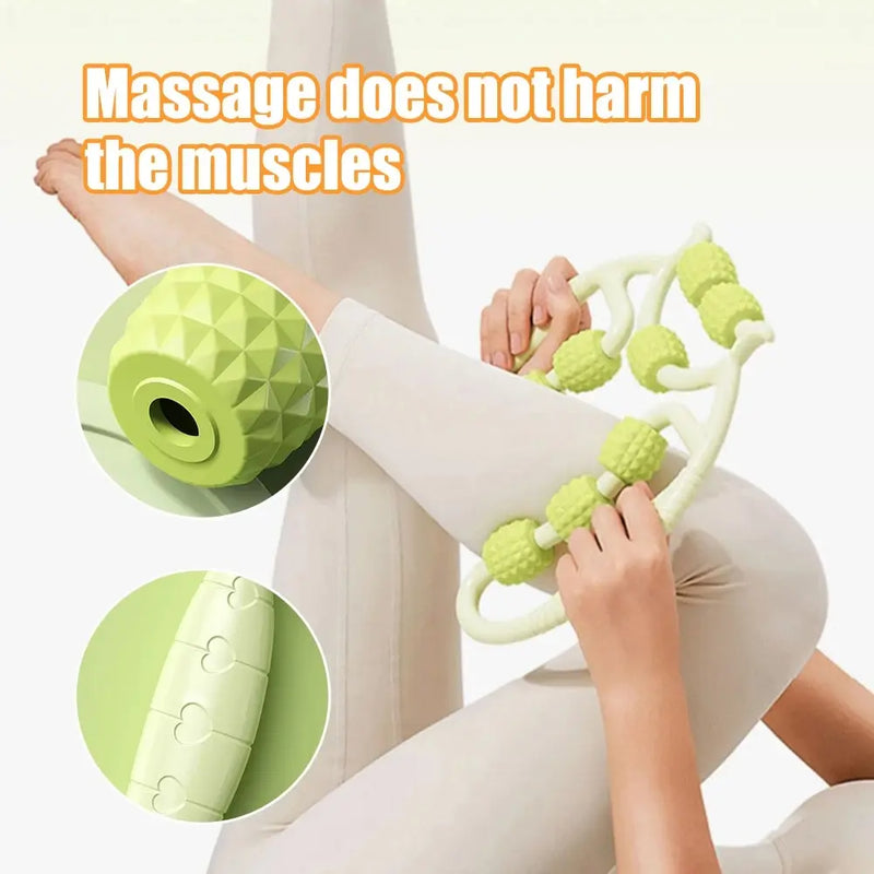 12 rodadas de equipamento de massagem de relaxamento e alongamento muscular de emagrecimento de perna circular, artefato de emagrecimento de perna, braçadeira circular de perna