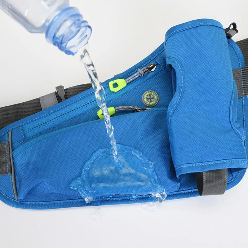 Multifunções Water Bottle Holder Bag, cintura Pack, correia de hidratação, grande capacidade, impermeável, esporte, corrida, ciclismo