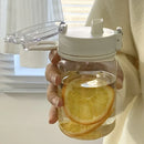 Garrafa de água transparente portátil kawaii, copo de água esportivo, copo prático de plástico, viagem ao ar livre, escritório, garrafa de água essencial]