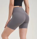 SOISOU Shorts femininos de nylon, academia, yoga, leggings, cintura alta, elástico, apertado, respirável, sem linhas estranho, shorts de ciclismo femininos