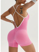 Sexy sem costas macacão feminino conjunto de yoga bodysuit para fitness ginásio roupas esportivas macacão vestido de dança treino roupas esportivas