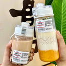 Garrafa de água transparente portátil kawaii, copo de água esportivo, copo prático de plástico, viagem ao ar livre, escritório, garrafa de água essencial]