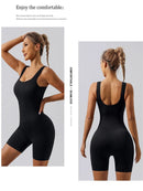 Sem costura de uma peça curta roupas de yoga roupas esportivas femininas ginásio push up roupas de treino de fitness esportes bodysuit yoga terno