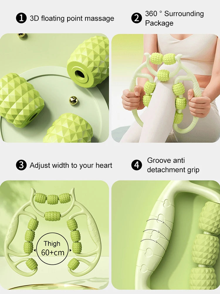 12 rodadas de equipamento de massagem de relaxamento e alongamento muscular de emagrecimento de perna circular, artefato de emagrecimento de perna, braçadeira circular de perna