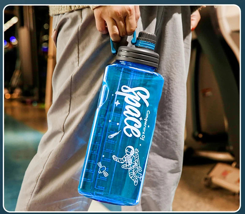 Garrafa de água esportiva de grande capacidade, 2l, 3l, com filtro, copo de água de plástico ecológico, portátil, garrafa de bebida fitness, chaleira sem bpa