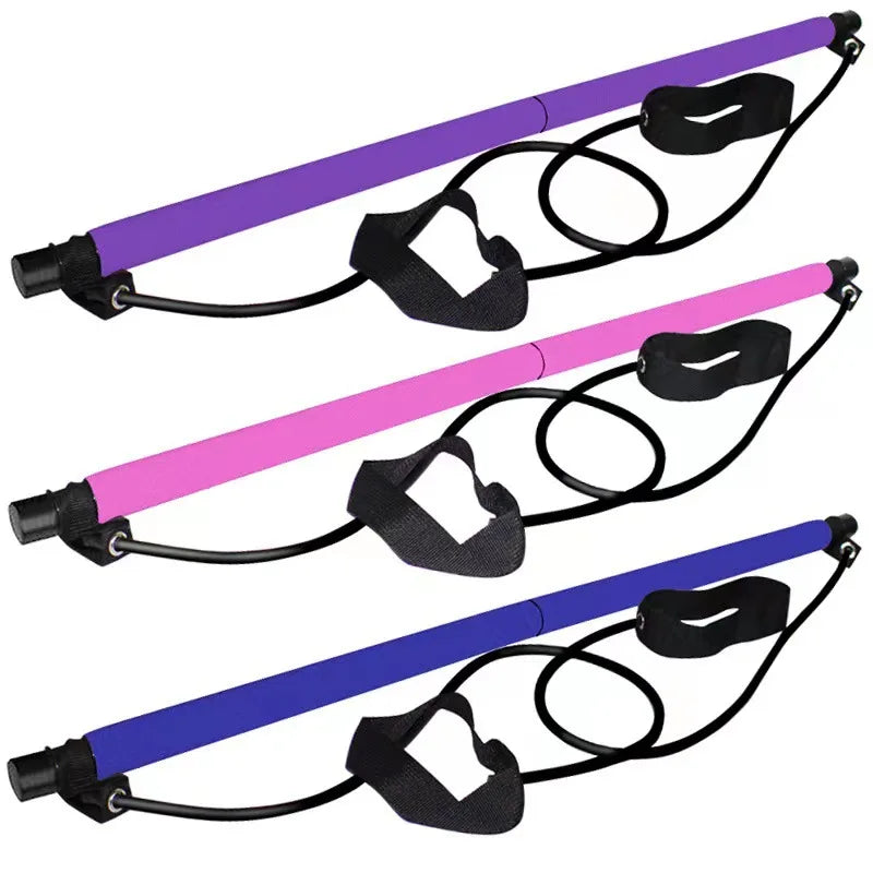 Vara de pilates multifuncional, equipamento fitness para ioga, pilates, elasticidade doméstica, treinamento de quadril, corda de puxar