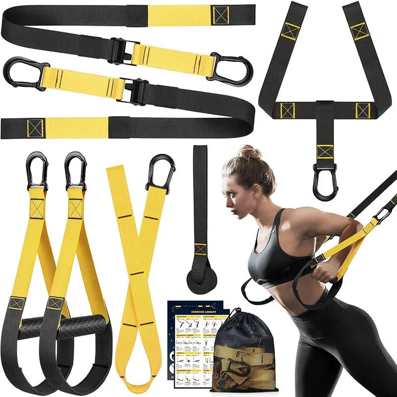Cinta de treinamento de suspensão ajustável banda de fitness cinta de exercício de peito treinamento de resistência em casa ginásio equipamento de exercício resistência