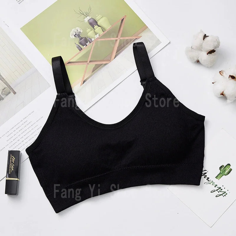 Sutiã sem costura feminino copo cheio sutiã respirável conforto respirável sutiã de sono correndo fitness sutiã esportivo suspensórios
